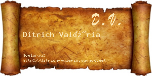 Ditrich Valéria névjegykártya